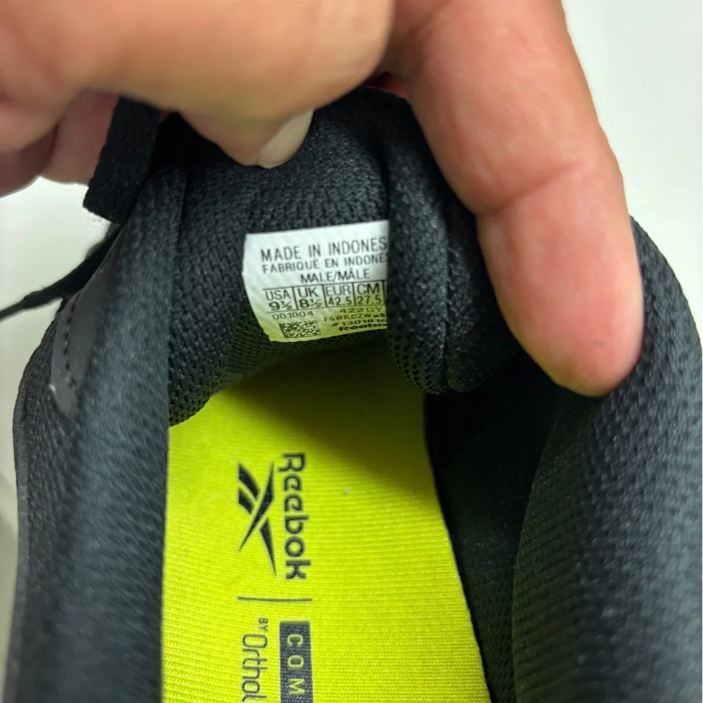 Reebok Energen Lite GY1438 Black Canvas Lace Up Athletic Running Shoes Sz 9.5